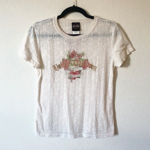 Harley-Davidson burnout graphic t-shirt roses L